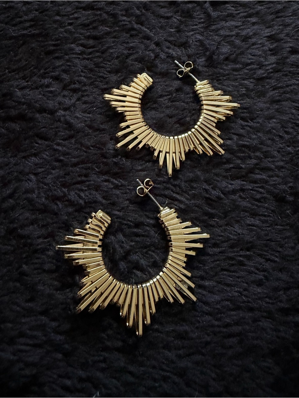 Banana Republic - Gold Sunburst Hoop Earrings